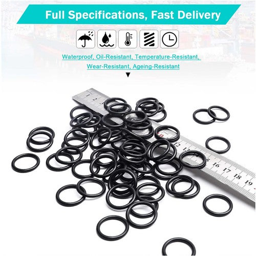 Nitrile Rubber NBR O Ring Seals 8.6mm Cross Section 19mm-982mm ID O-Rings Black