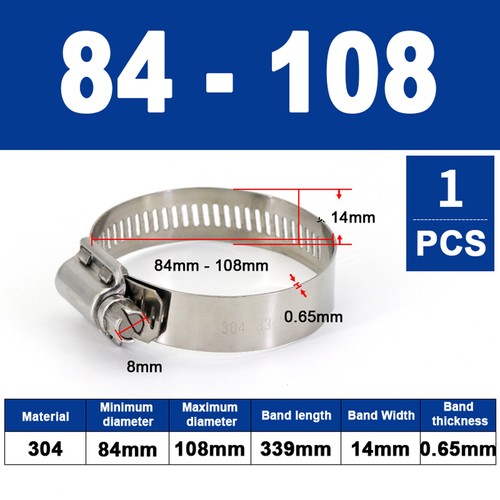 304 Hose Clamps Jubilee Clips Worm drive Mikalors Kale Stainless Steel Pipe Clip