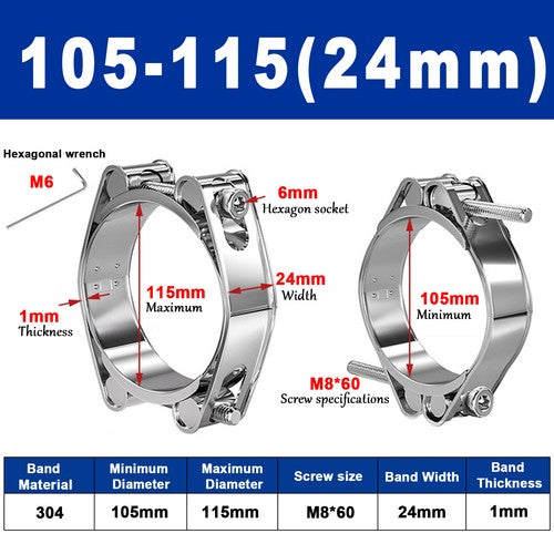Genuine Jubilee Super Clamps Clips Heavy Duty Mild Steel Hose Clamps 304 steel