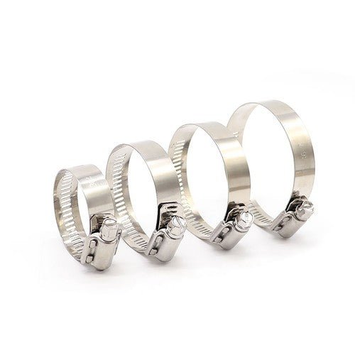 Retail package of HomeDIYer Butterfly Wing Jubilee Hose Clips with size labeling