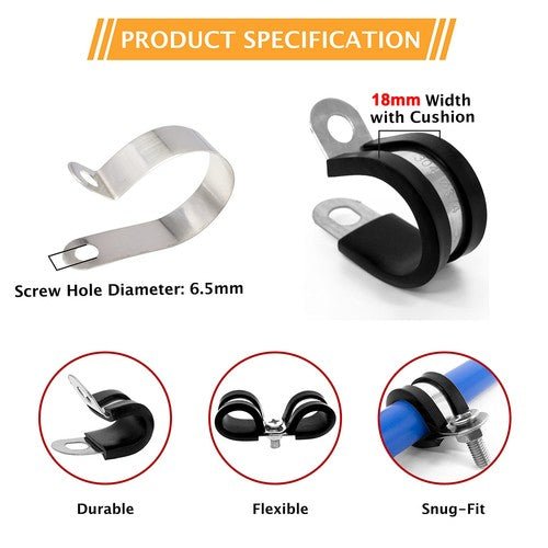P CLIPS RUBBER LINED ZINC PLATED PK OF 1 **CHOOSE YOUR SIZE** GREAT PRICES - HomeDIYer