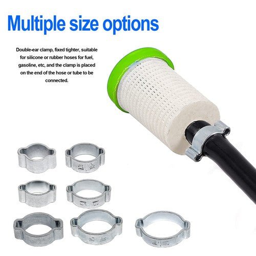 Double Ear Clamps O Clips Stainless Steel BZP Fuel Air Water Mikalors Hose Pipe - HomeDIYer