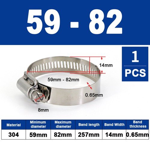 304 Hose Clamps Jubilee Clips Worm drive Mikalors Kale Stainless Steel Pipe Clip - HomeDIYer