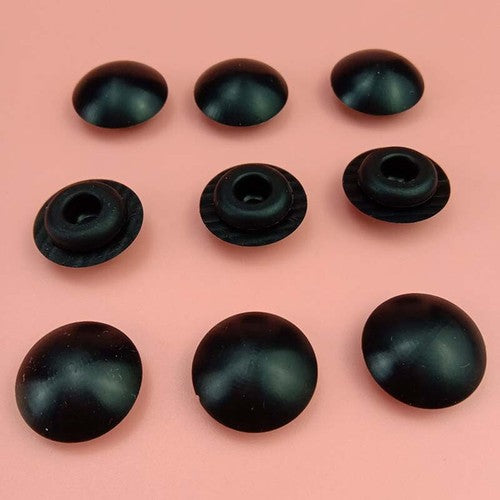 Close-up side view of silicone rubber bung showing flexible snap-on design