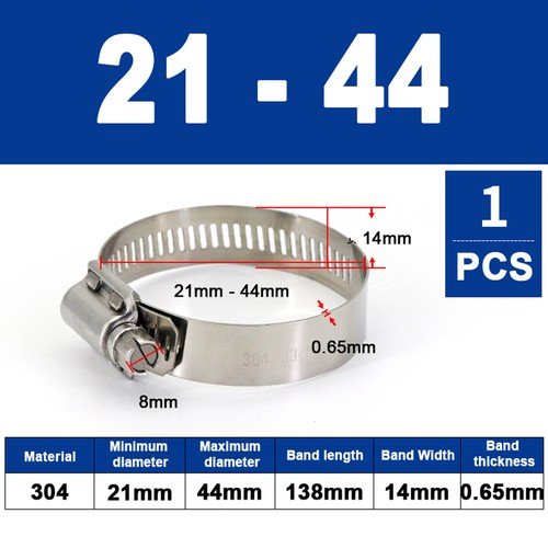 304 Hose Clamps Jubilee Clips Worm drive Mikalors Kale Stainless Steel Pipe Clip - HomeDIYer