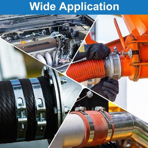 Close-up of the reinforced band and heavy-duty worm drive mechanism