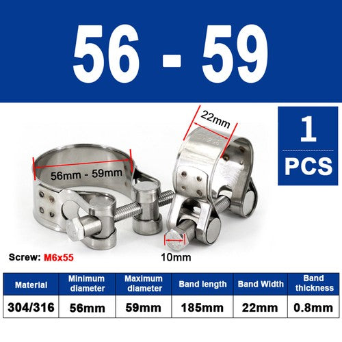 Jubilee Super Clamps Heavy Duty Exhaust Supra T Bolt Stainless Marine Steel Clip