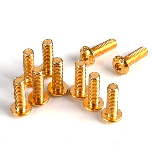 Titanium Gold Pan Head Hex Socket Machine Screws M2 M2.5 M3 M4 M5 — Gold Allen Drive Bolts 4mm to 35mm