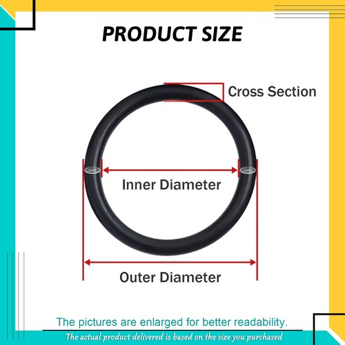 Nitrile Rubber NBR O Ring Seals 6mm Cross Section 532mm-982.5mm ID O-Rings Black