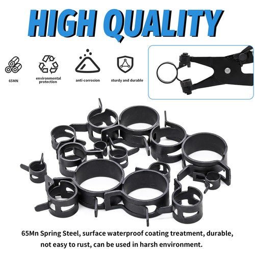 Self Clamping Spring Hose Clips Carbon Steel Clamps Sealing Radiator Heater OEM - HomeDIYer