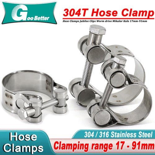 Jubilee Super Clamps Heavy Duty Exhaust Supra T Bolt Stainless Marine Steel Clip - HomeDIYer
