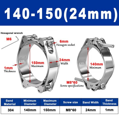 Genuine Jubilee Super Clamps Clips Heavy Duty Mild Steel Hose Clamps 304 steel