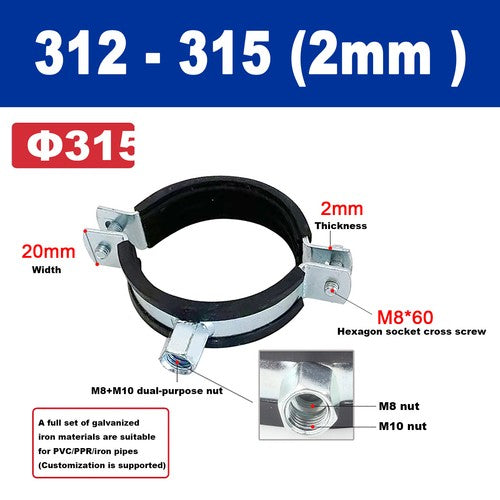 Split Ring Pipe Hanger, Adjustable Wall Mount Ceiling Mount Pipe Bracket Support