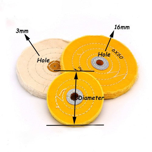 Close-up 50mm-200mm Buffing Wheel - Soft Fiber Texture for HomeDIYer Metal Precision Polishing