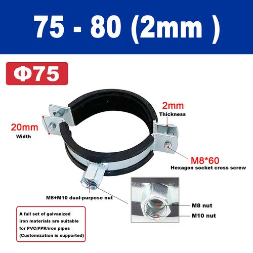 Split Ring Pipe Hanger, Adjustable Wall Mount Ceiling Mount Pipe Bracket Support