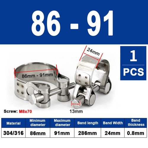 Jubilee Super Clamps Heavy Duty Exhaust Supra T Bolt Stainless Marine Steel Clip