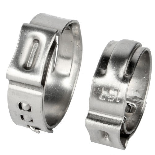 Exploded view showing the clamp band and ear hinge mechanism