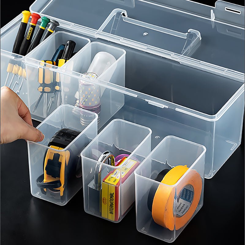 Transparent hardware tool box Multi - functional plastic tool box Portable hardware parts box tool box - HomeDIYer