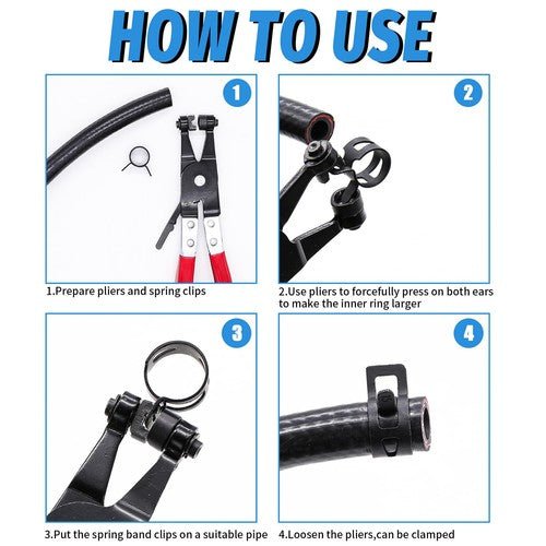 Self Clamping Spring Hose Clips Carbon Steel Clamps Sealing Radiator Heater OEM - HomeDIYer