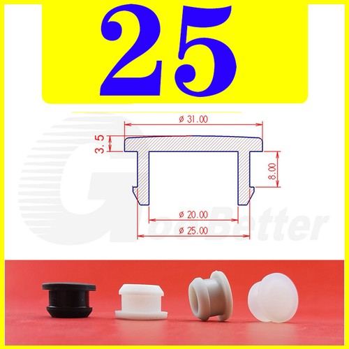 Snap-On Hole Plug Silicone Rubber Blanking Seal Bung Pipe Tube (2.5-60mm) Black