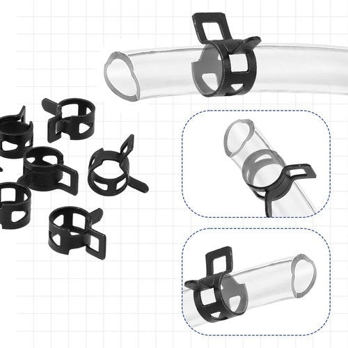 Comparing the inside diameters of four sizes of 304 stainless steel single-line fuel hose spring clamps | HomeDIYer