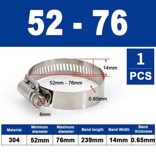 304 Hose Clamps Jubilee Clips Worm drive Mikalors Kale Stainless Steel Pipe Clip - HomeDIYer