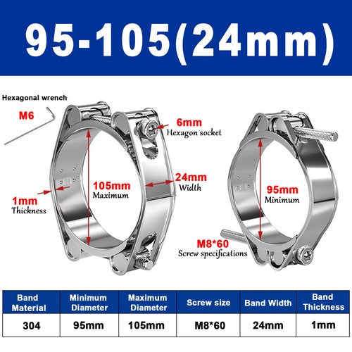 Genuine Jubilee Super Clamps Clips Heavy Duty Mild Steel Hose Clamps 304 steel