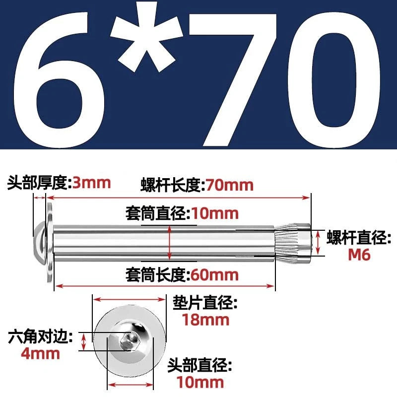 Stainless Steel Expansion Bolts Rawl Bolts for Concrete & Masonry — M6 M8 M10 M12