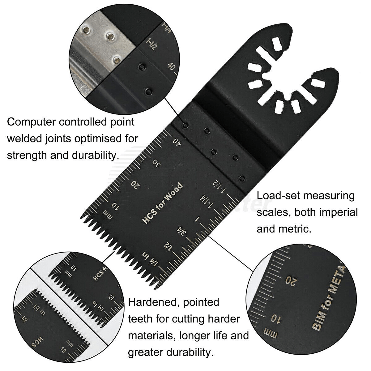 52x Universal Oscillating Multi Tool Blades Saw Blade 34mm Set Wood Metal Cutter - HomeDIYer