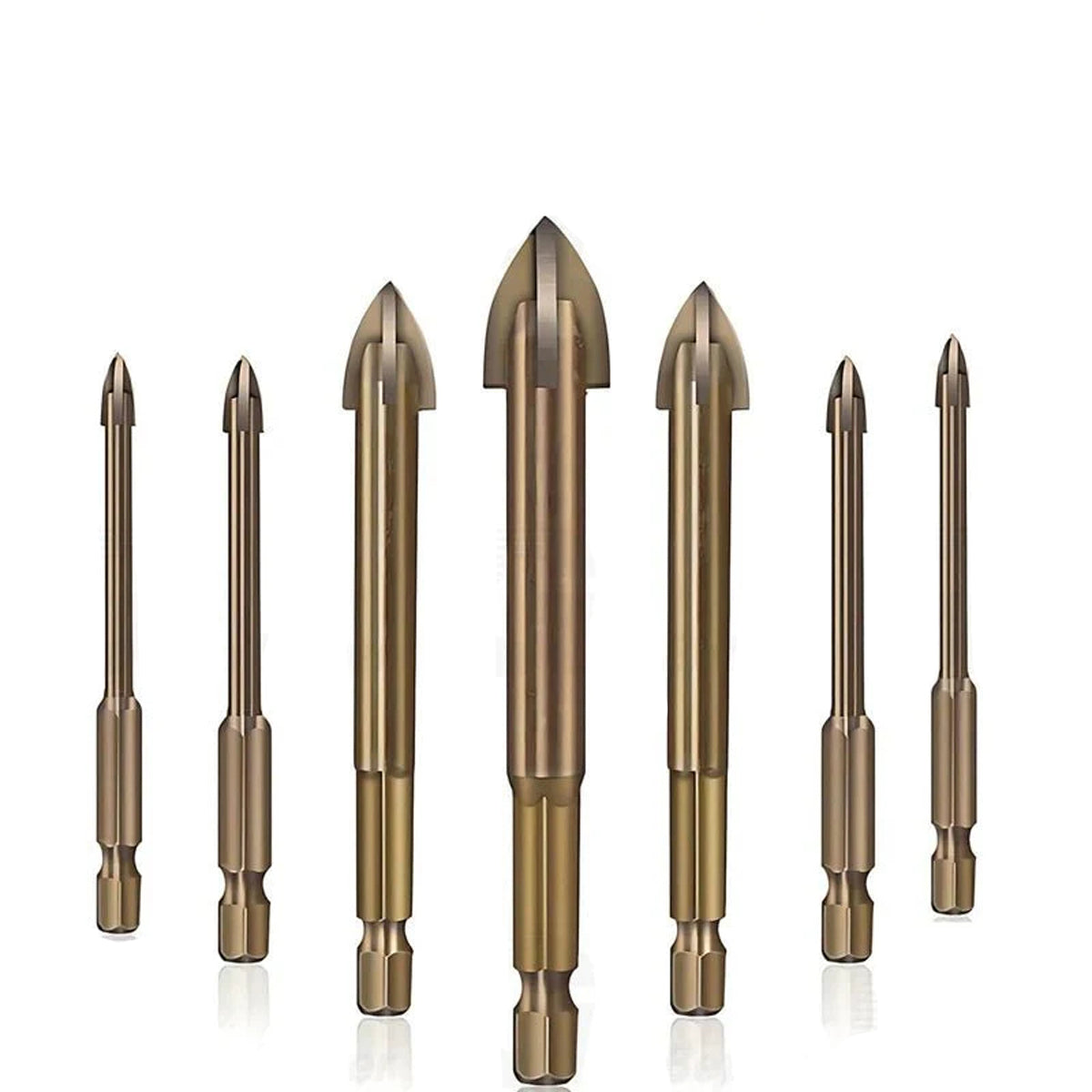 7PCS Bohren Werkzeug Kreuz Legierung Bohrer Set Loch Öffnung Effiziente Universal