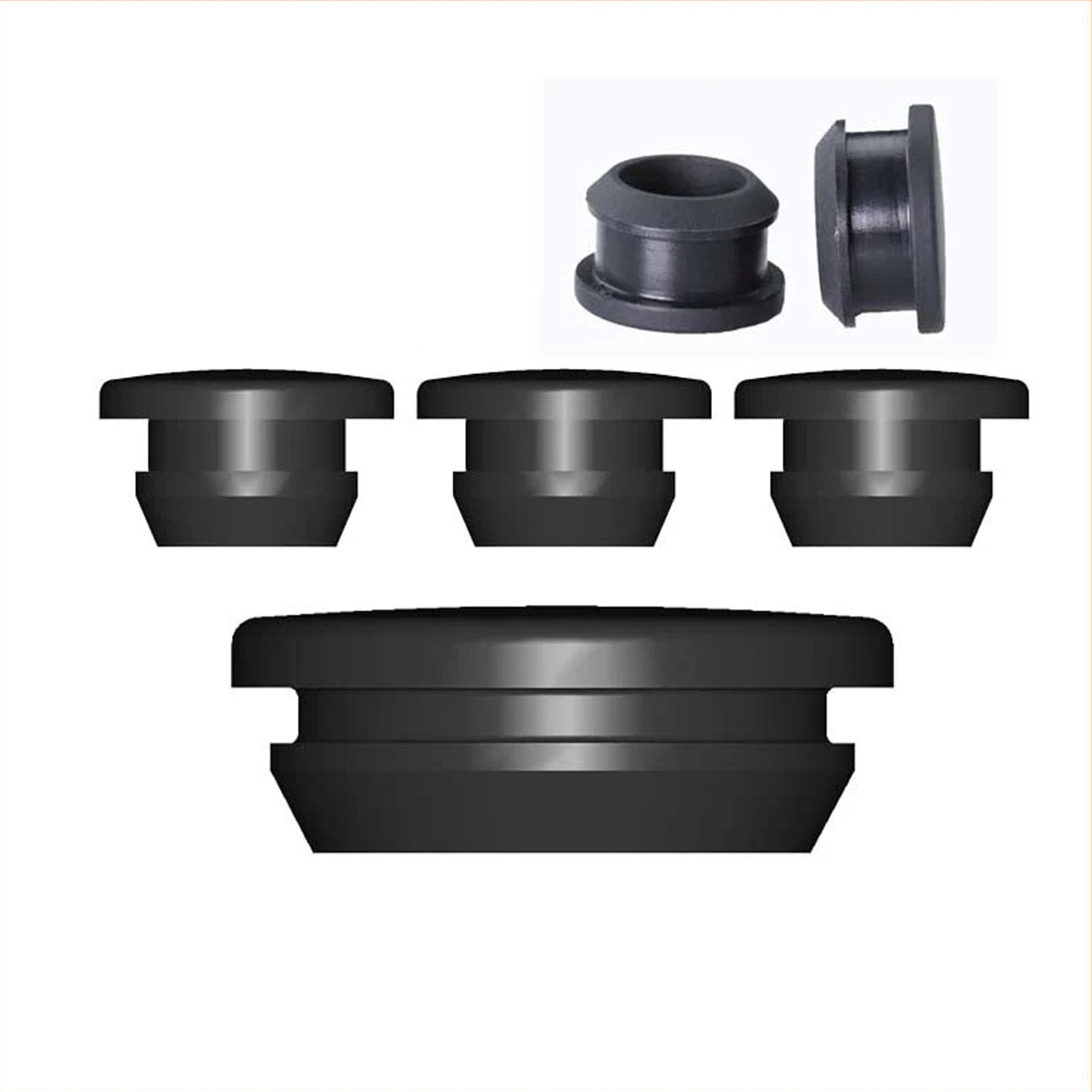 Black Snap-on Hole Plug Silicone Rubber Blanking End Caps Seal Stopper 2.5~14mm
