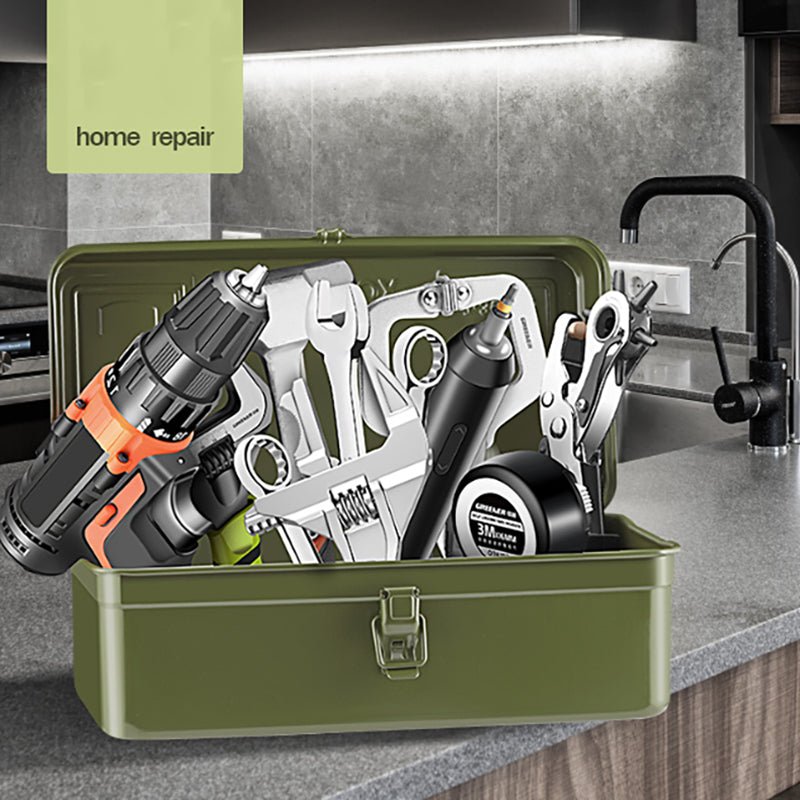 Household Multi - Functional Hardware Toolbox Industrial Grade Storage Box Empty Box Metal - HomeDIYer