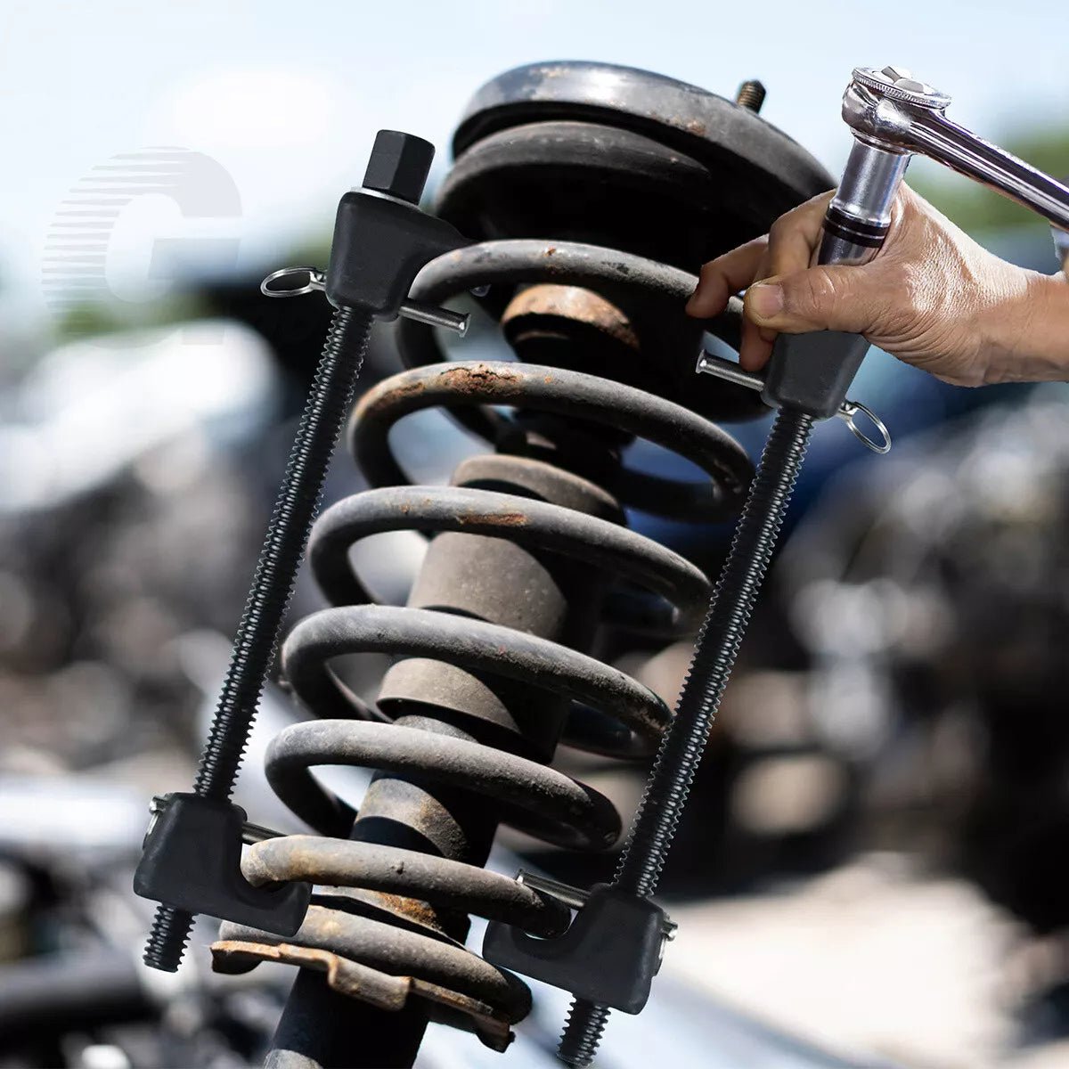 2x 325mm spring compressor car lowering universal strut tensioning tool set - HomeDIYer