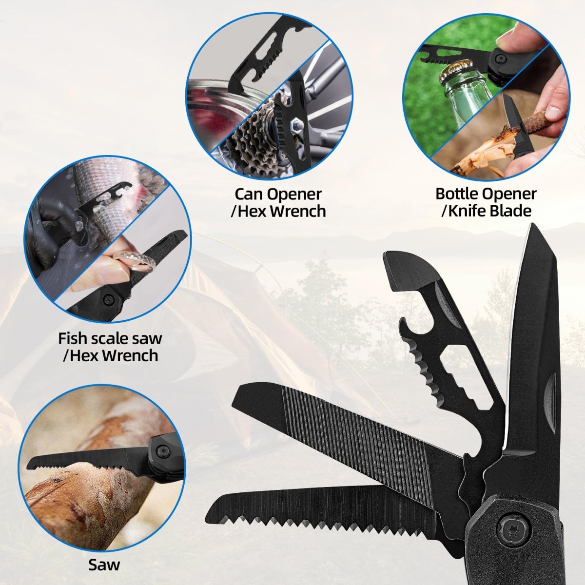 18 in 1 Camping Accessories Survival Gear MultiTool - HomeDIYer