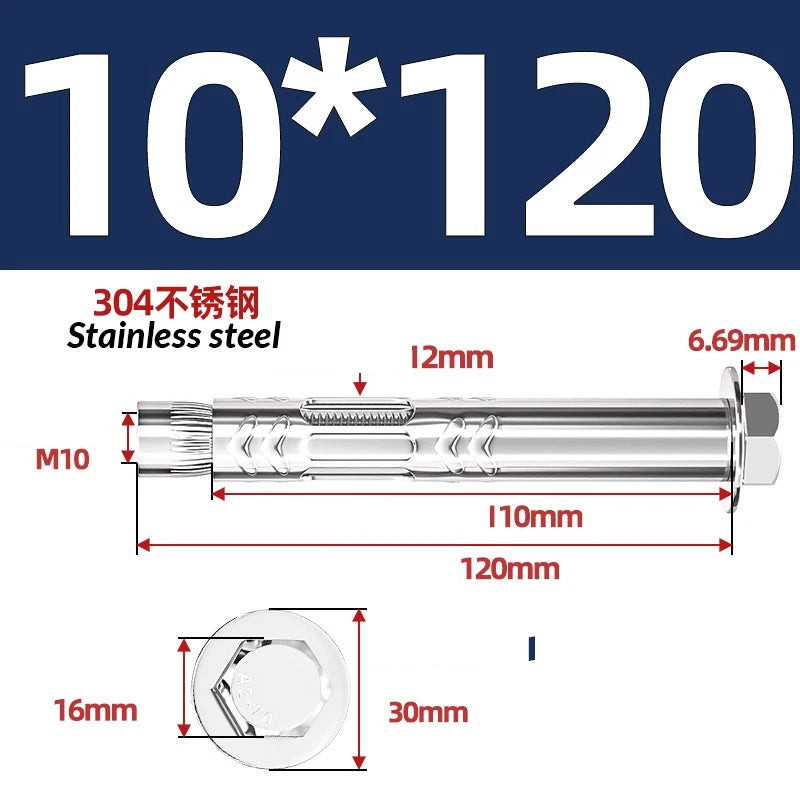 Stainless Steel Masonry Concrete Expansion Anchor Bolt — M6 M8 M10 M12 M16 | 304 & 201 SS