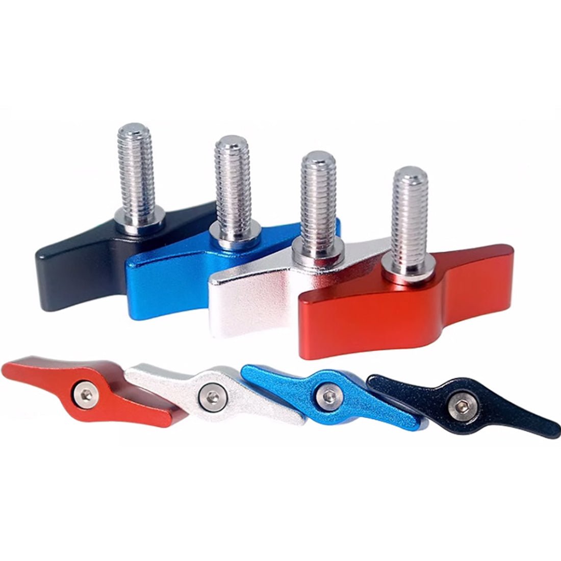 1/4 M4 M5 M6 Clamping Thumb Screw Tee Wing Knob Head Hand Grip Bolt Aluminum - HomeDIYer