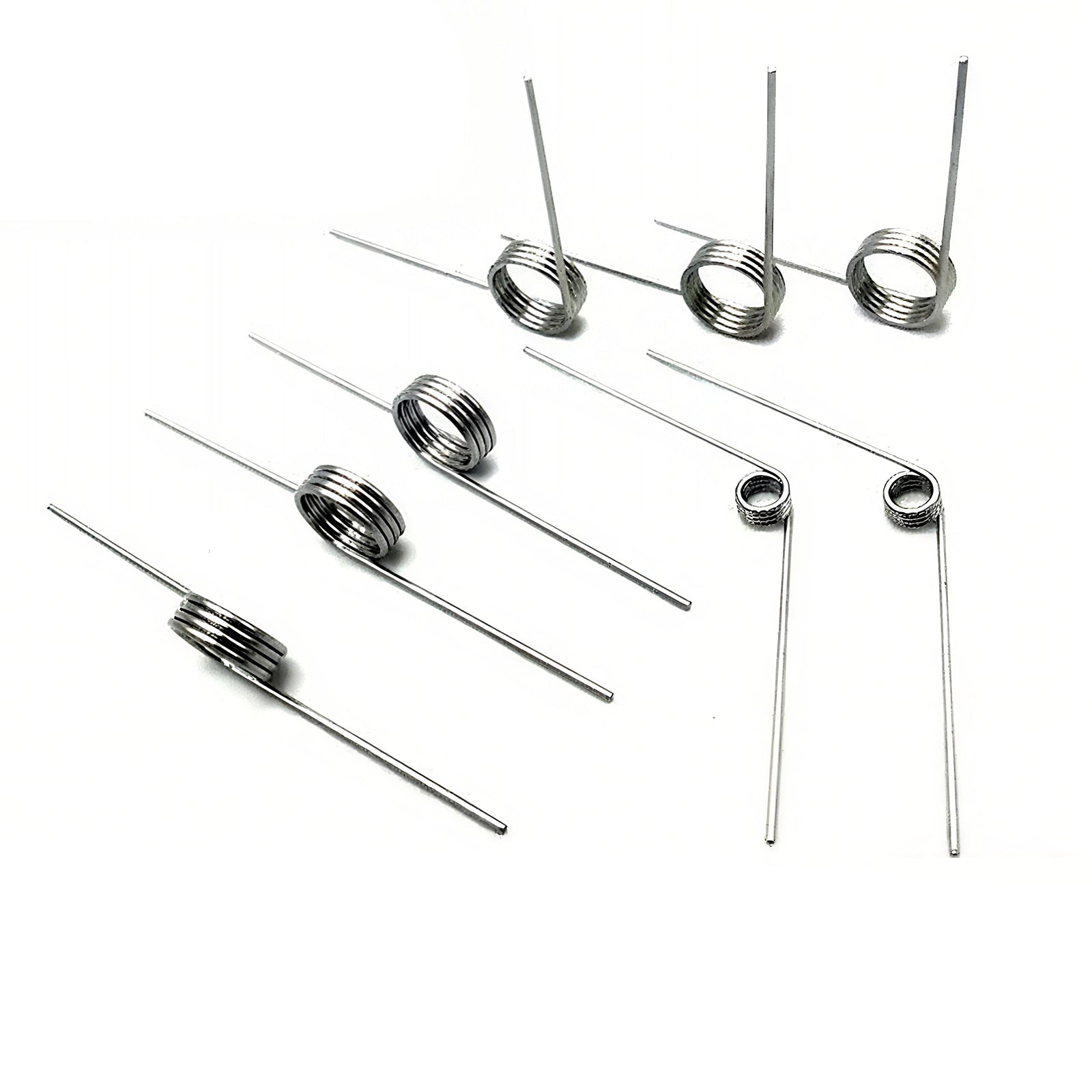 Torsion Spring 3 - 9 Coil (10 pcs), 0.9mm Wire dia, 5 ~ 10mm OD, Left spring Steel - HomeDIYer