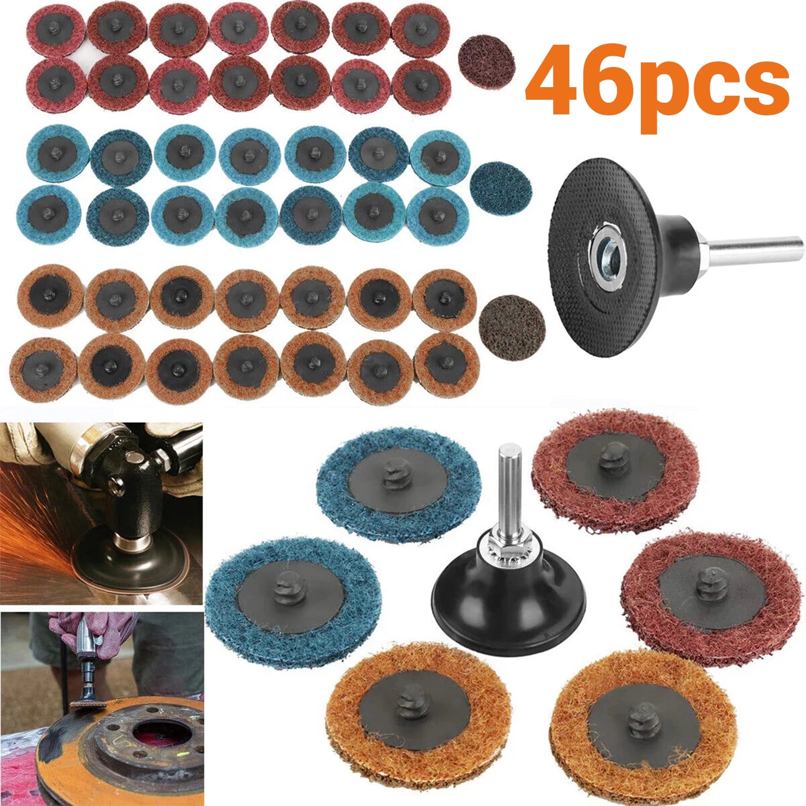 46x Non - Woven Abrasive Discs Non - Woven Abrasive Cleaning Discs Polishing Disc - HomeDIYer