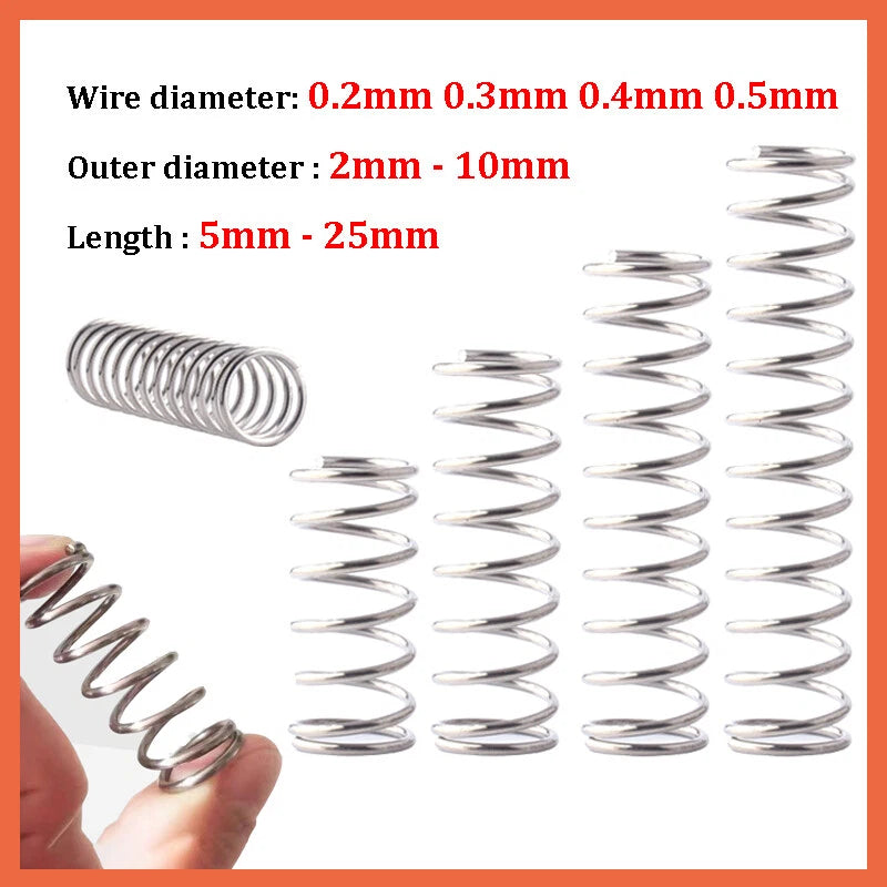 Compression Spring 0.2-0.5mm Wire Diameter Pressure Small Spring Stainless Steel