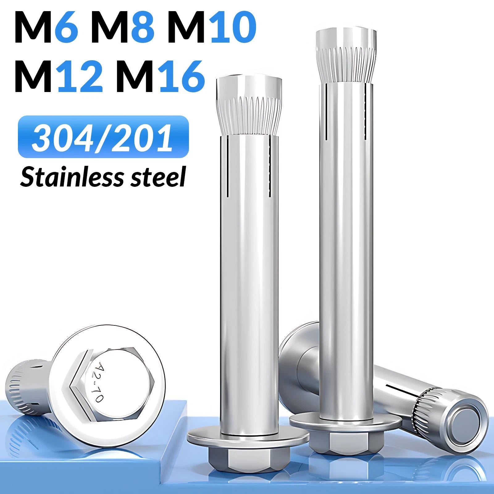 Stainless Steel Masonry Concrete Expansion Anchor Bolt — M6 M8 M10 M12 M16 | 304 & 201 SS
