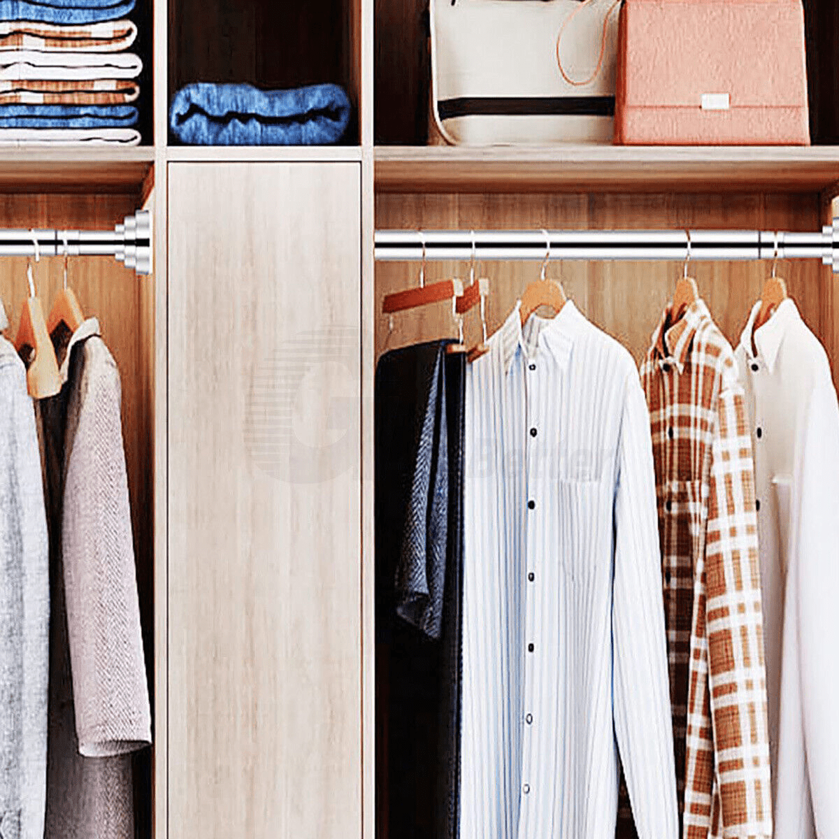 100cm Shower Curtain Rail Rod Spring Extendable Stainless Steel Telescopic Pole - HomeDIYer