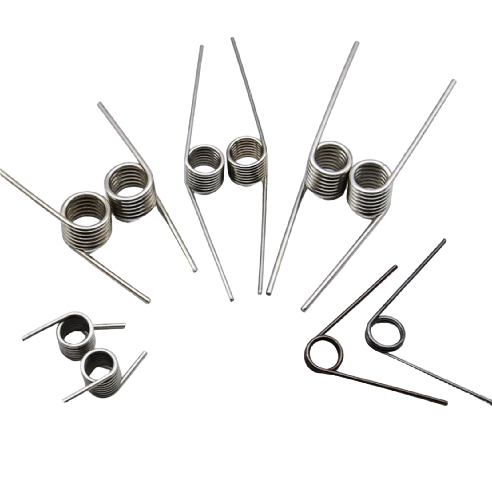 Torsion Spring 3 - 9 Coil (10 pcs), 0.7mm Wire dia, 4 ~ 8mm OD, Left spring Steel - HomeDIYer