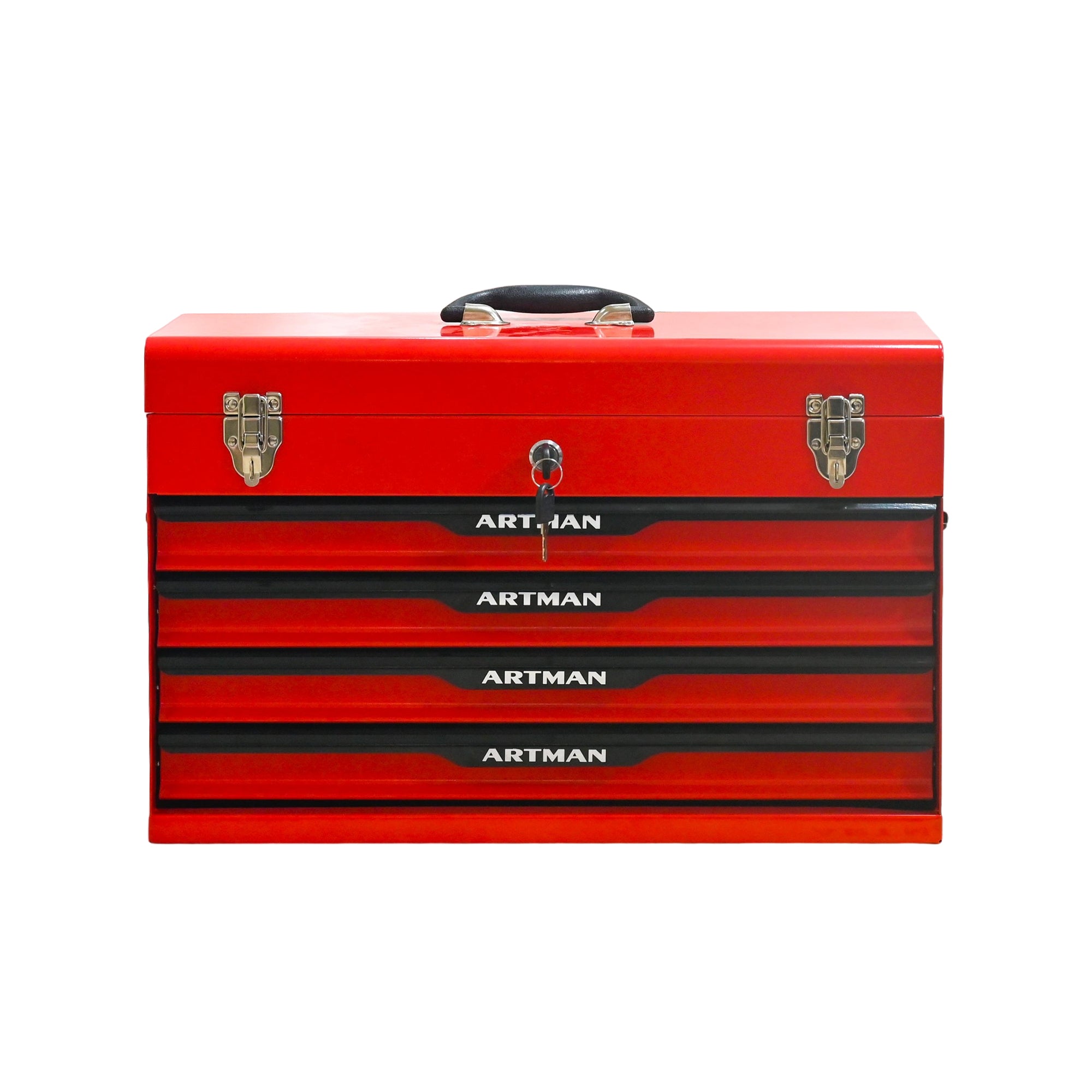 20-inch Steel Tool Box with Drawers – Red Portable Tool Storage Organizer