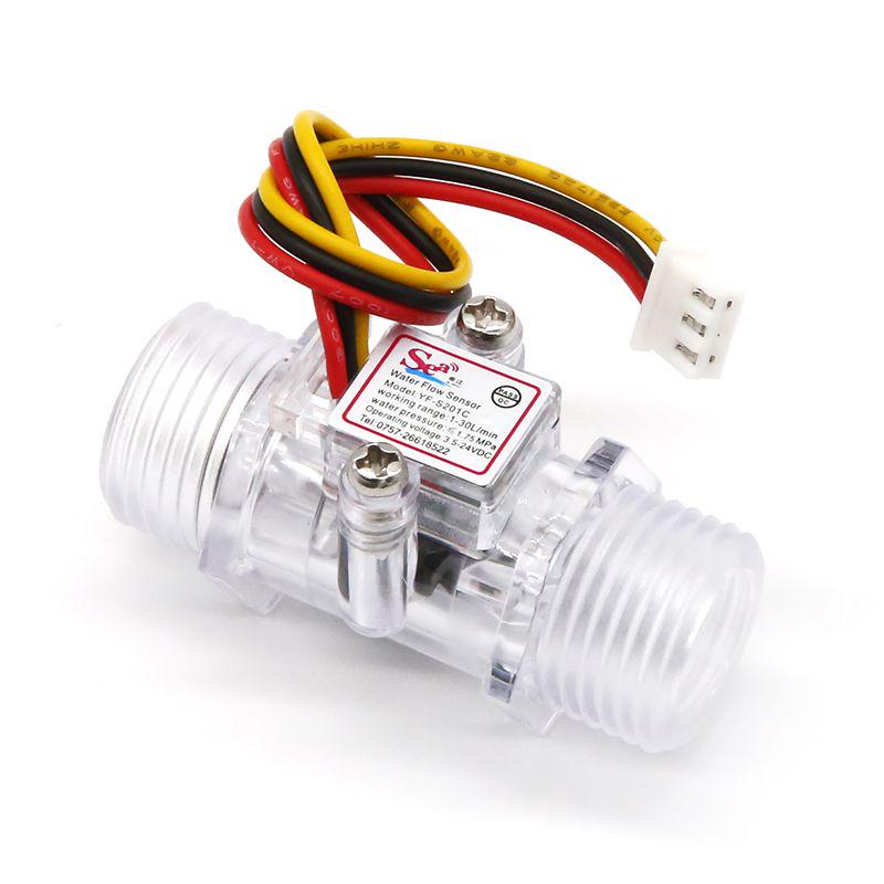 Black & Transparent YF - S201c Water Fiow Sensor DC3.5 24V - HomeDIYer
