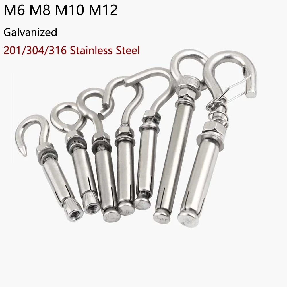 Closed Eye Bolt Expansion Anchor Screws for Concrete Wall — M6 M8 M10 M12