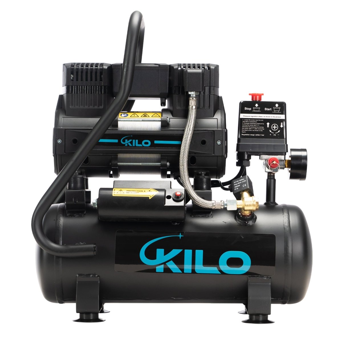 2 Gallon Oil Free Air Compressor, 1.0HP, Max.115 PSI Pressure, 65dB Ultra Quiet Compressor for Auto Repair, Tire Inflation, Spray Painting, Woodwork Nailing - HomeDIYer