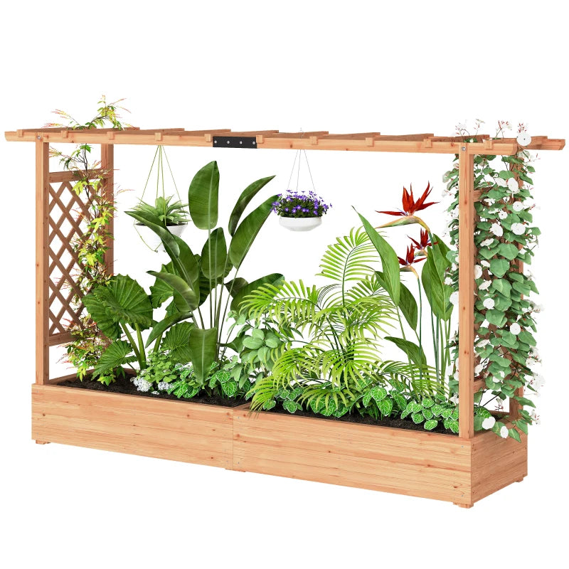 Wooden Planter Box,Trellis Planter,Raised Garden Bed