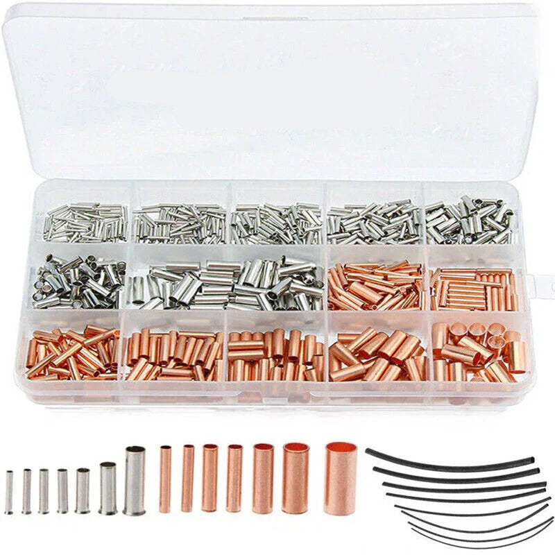 970PCS wire end ferrule assortment Cable sleeves Butt connectors Heat shrink tubing set - HomeDIYer