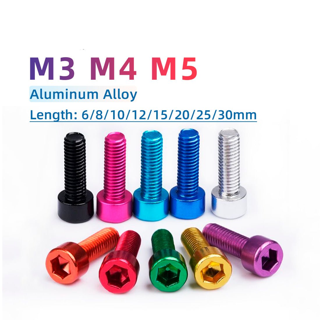 M5 Aluminum Alloy Allen Bolts Socket Cap Screws Hex Head Anodised Bolts - HomeDIYer