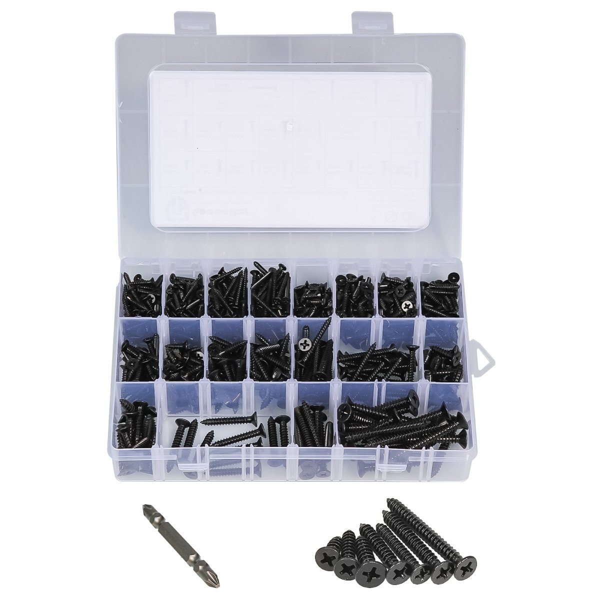 630Pcs Black Phillips Flat Head Sheet Metal Screws Self Tapping Wood Screws Set - HomeDIYer